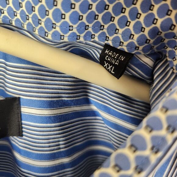 Bugatchi Uomo Mens Long Sleeve Vertical Striped Button Down Shirt Size XXL - Picture 5 of 8